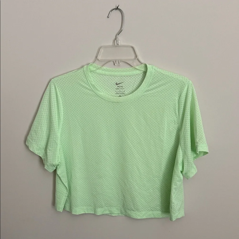 Nike Light Mint Green Perforated Cropped Tee